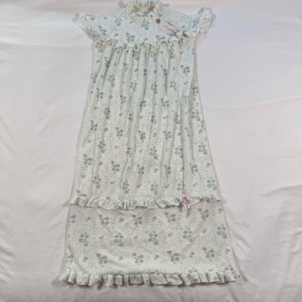 Vintage Carter's Kids nightgown girls floral sleep dress size 7